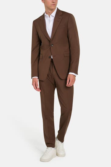 TIGER OF SWEDEN Anzug 'S.Justin' braun Regular Fit