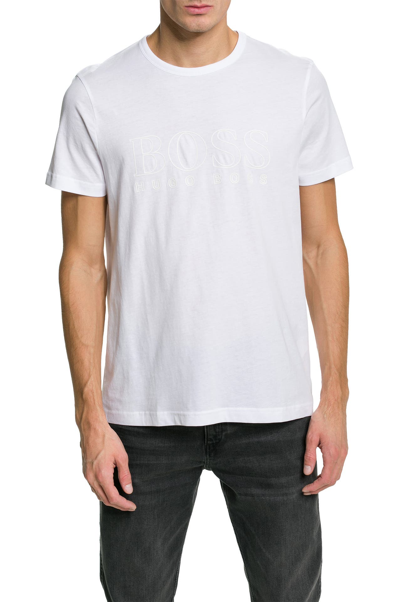 White hugo boss t shirt 2025