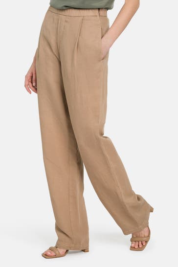 0039 ITALY Leinnemix-Hose 'Tasmin' hellbraun