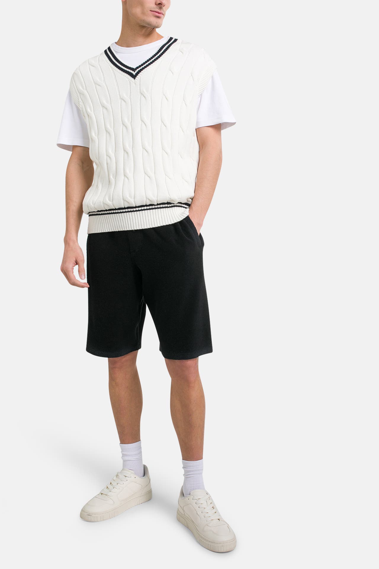 ROBERTO COLLINA Frottee-Shorts schwarz, Bild 1