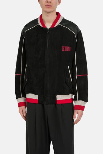 HUGO Lederjacke 'Lyle' schwarz