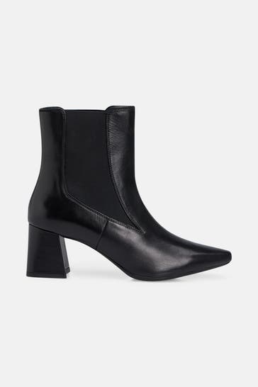 GEOX Leder-Stiefeletten 'Giselda' schwarz