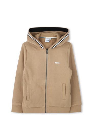 BOSS Sweatjacke hellbraun