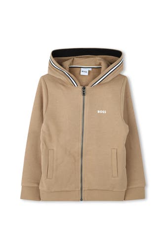 BOSS Sweatjacke hellbraun