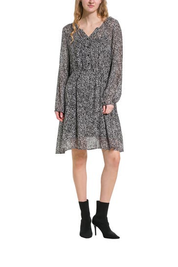 COMMA, Casualkleid schwarz gemustert