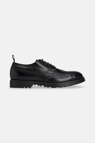 PRIME SHOES Lederschnürer schwarz