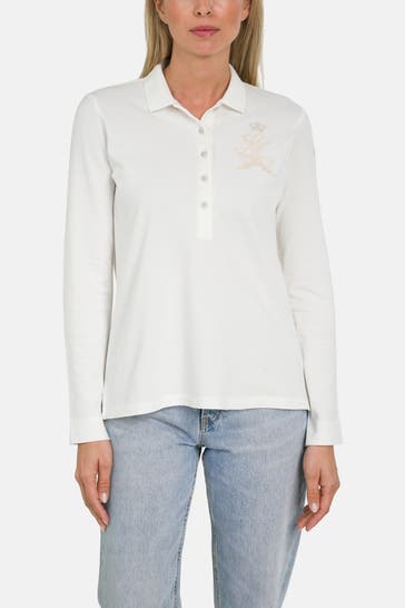 LA MARTINA Langarm-Polo offwhite