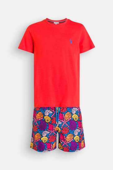U.S. POLO ASSN. Set: T-Shirt und Shorts mehrfarbig