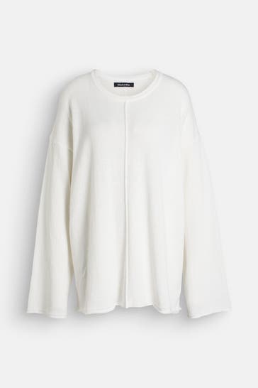 BLACK PALMS Strickpullover 'Schueli' weiß