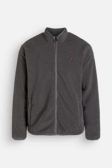 TED BAKER Teddyfleece-Jacke 'Jay' dunkelgrau