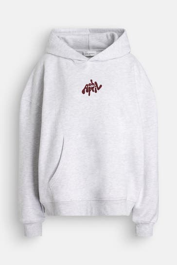 OH APRIL Hoodie 'Fluffy' hellgrau