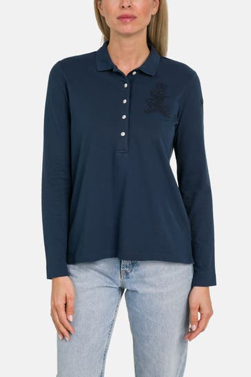 LA MARTINA Langarm-Polo marine