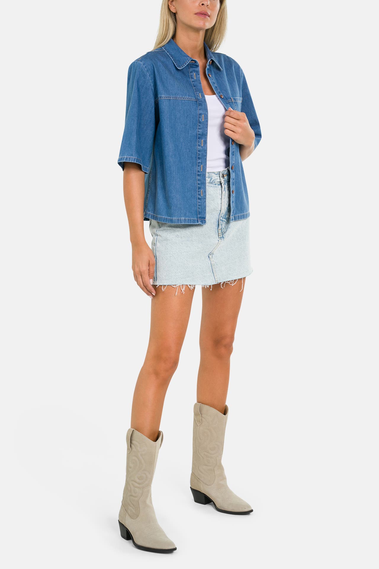 BOSS Jeansbluse 'Bynea' blau, Bild 1