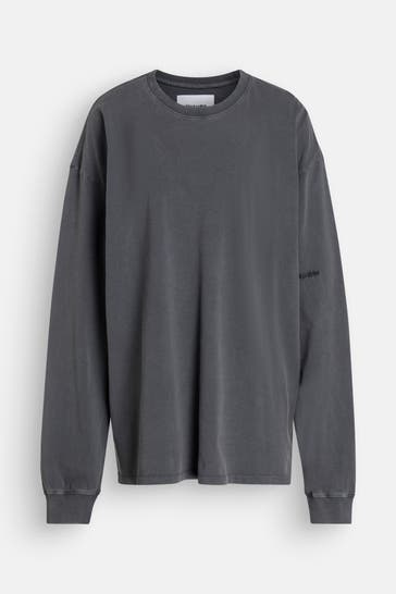 BLACK PALMS Longsleeve steingrau