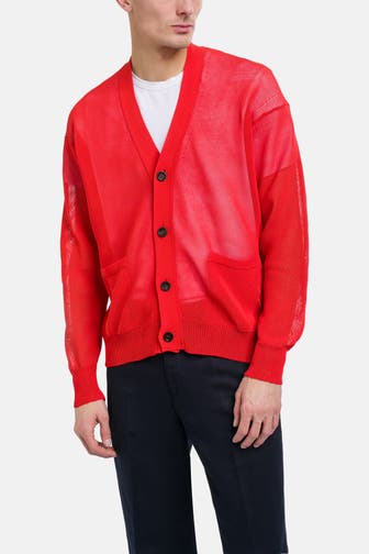 ROBERTO COLLINA Strickjacke rot