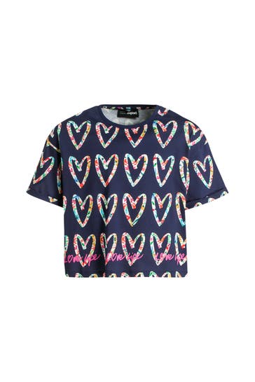 DESIGUAL T-Shirt dunkelblau gemustert