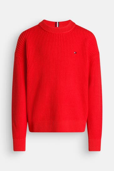 TOMMY HILFIGER Strickpullover neonorange
