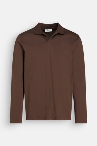 NN07 Polo-Longsleeve 'Paul' dunkelbraun
