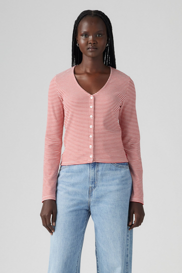 LEVI'S® Strickjacke rot gestreift