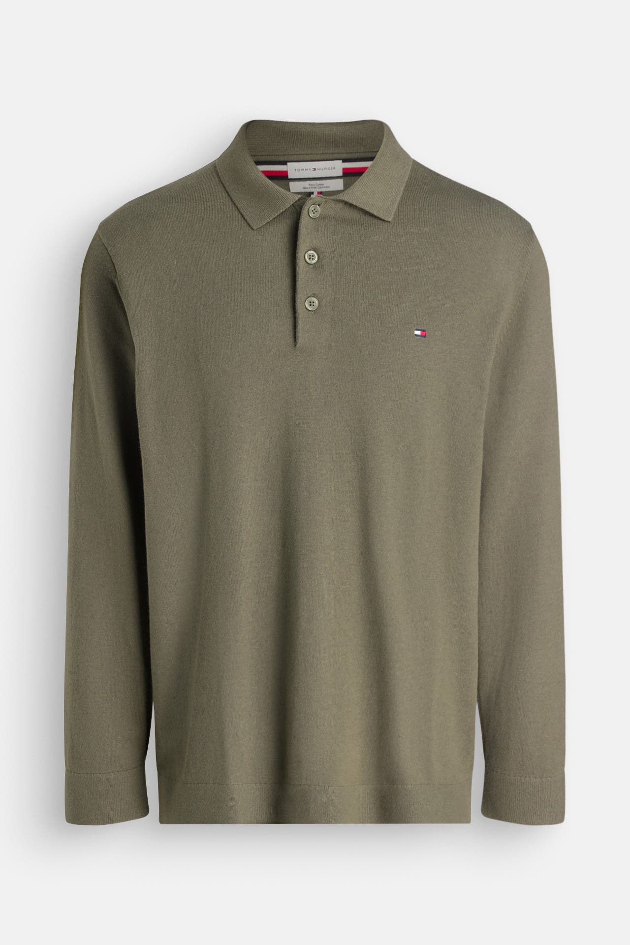 TOMMY HILFIGER Strick-Polo oliv, Bild 1
