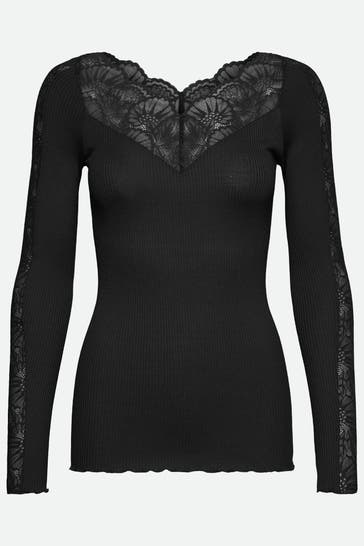 ROSEMUNDE Seidenmix-Longsleeve schwarz