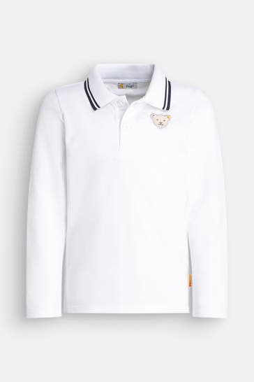 STEIFF Langarm-Polo weiß