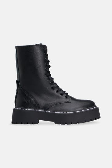 STEVE MADDEN Schnürstiefel 'Olly ' schwarz