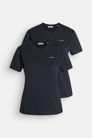 MARC O'POLO Pack of 2 T-Shirts, dark blue
