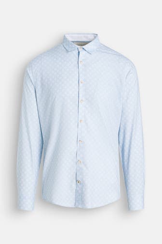 COLOURS & SONS Casual-Hemd hellblau gemustert