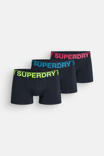 SUPERDRY 3er-Pack Boxer Trunks schwarzblau