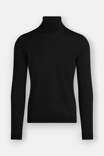 ROBERTO COLLINA Merinopullover schwarz
