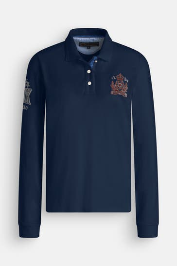 LA MARTINA Langarm-Polo 'Blondie' dunkelblau