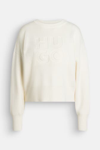 HUGO Wollmix-Pullover 'Sisminye' weiß