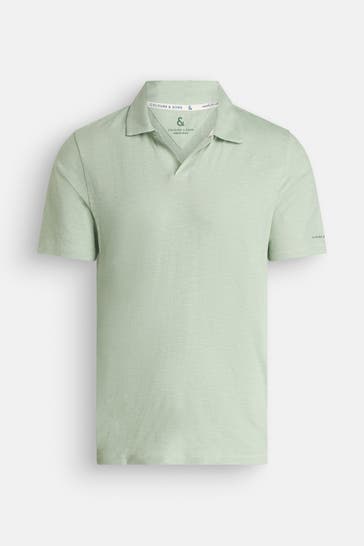 COLOURS & SONS Polo-Shirt pastellgrün meliert