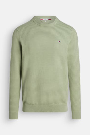 TOMMY HILFIGER Strickpullover salbeigrün