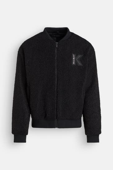 KARL LAGERFELD Teddyfleece-Blouson schwarz