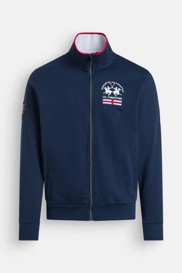 LA MARTINA Sweatjacke 'Diagon' dunkelblau