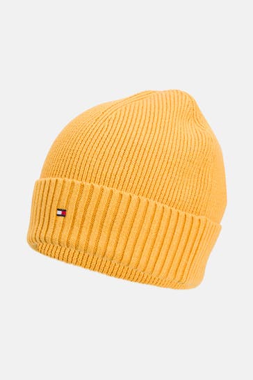 TOMMY HILFIGER Strickmütze sonnengelb