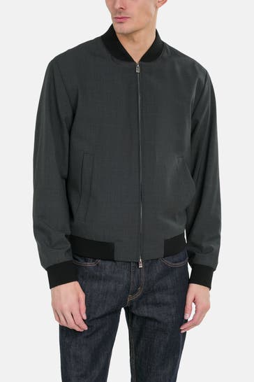 BOSS Wollmix-Blouson 'Hanry' dunkelgrau meliert