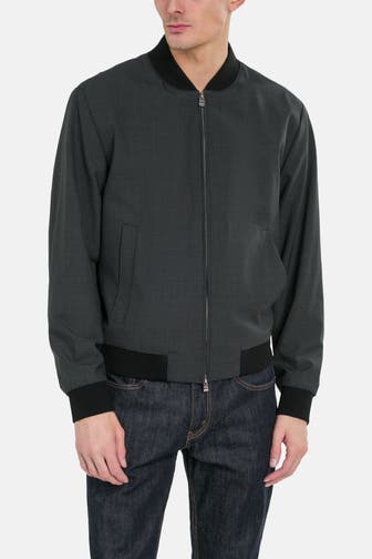 BOSS Wollmix-Blouson 'Hanry' dunkelgrau meliert