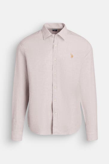 U.S. POLO ASSN. Leinenmix-Hemd 'Seme' Slim Fit
