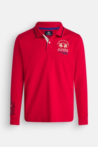 LA MARTINA Langarm-Polo rot