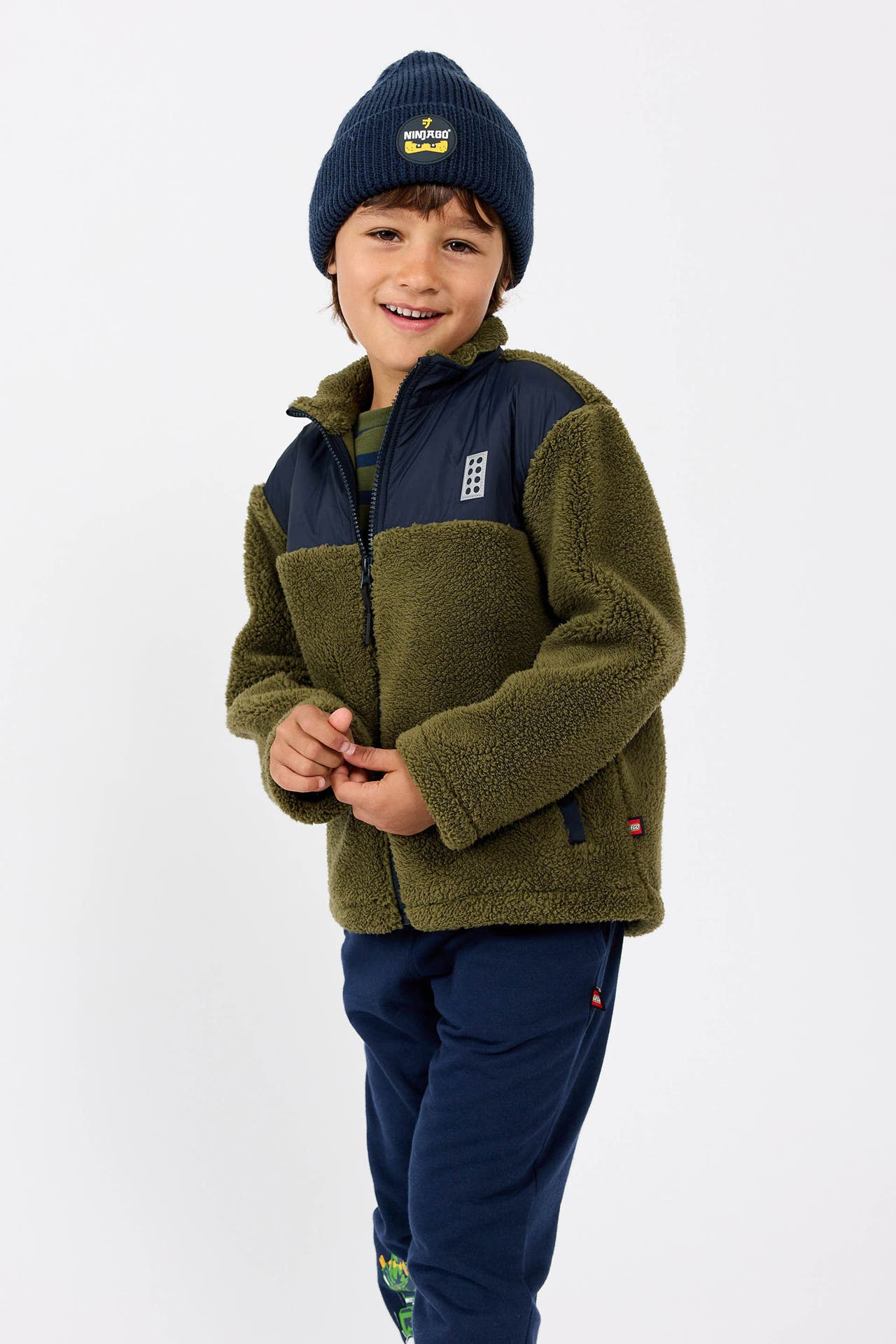 LEGO WEAR Teddy-Fleecejacke 'LWScout' dunkelgrün, Bild 1