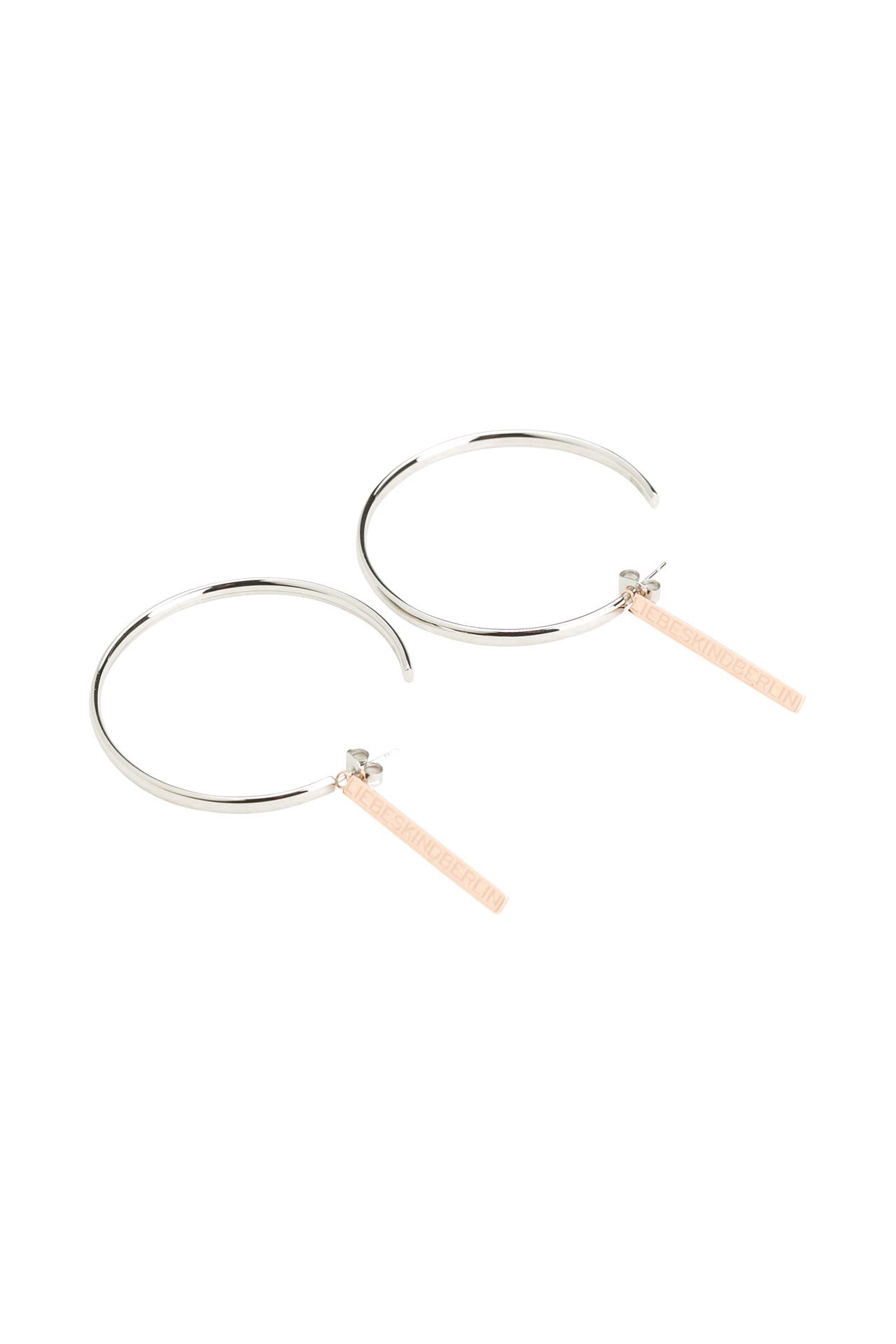 LIEBESKIND BERLIN Creolen – Edelstahl, Silber, 2 Cm – Statement Ohrringe, Poliert
