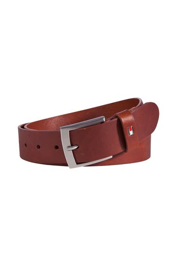 TOMMY HILFIGER Ledergürtel 'Denton' braun