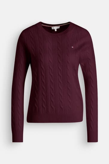 TOMMY HILFIGER Strickpullover burgunderrot