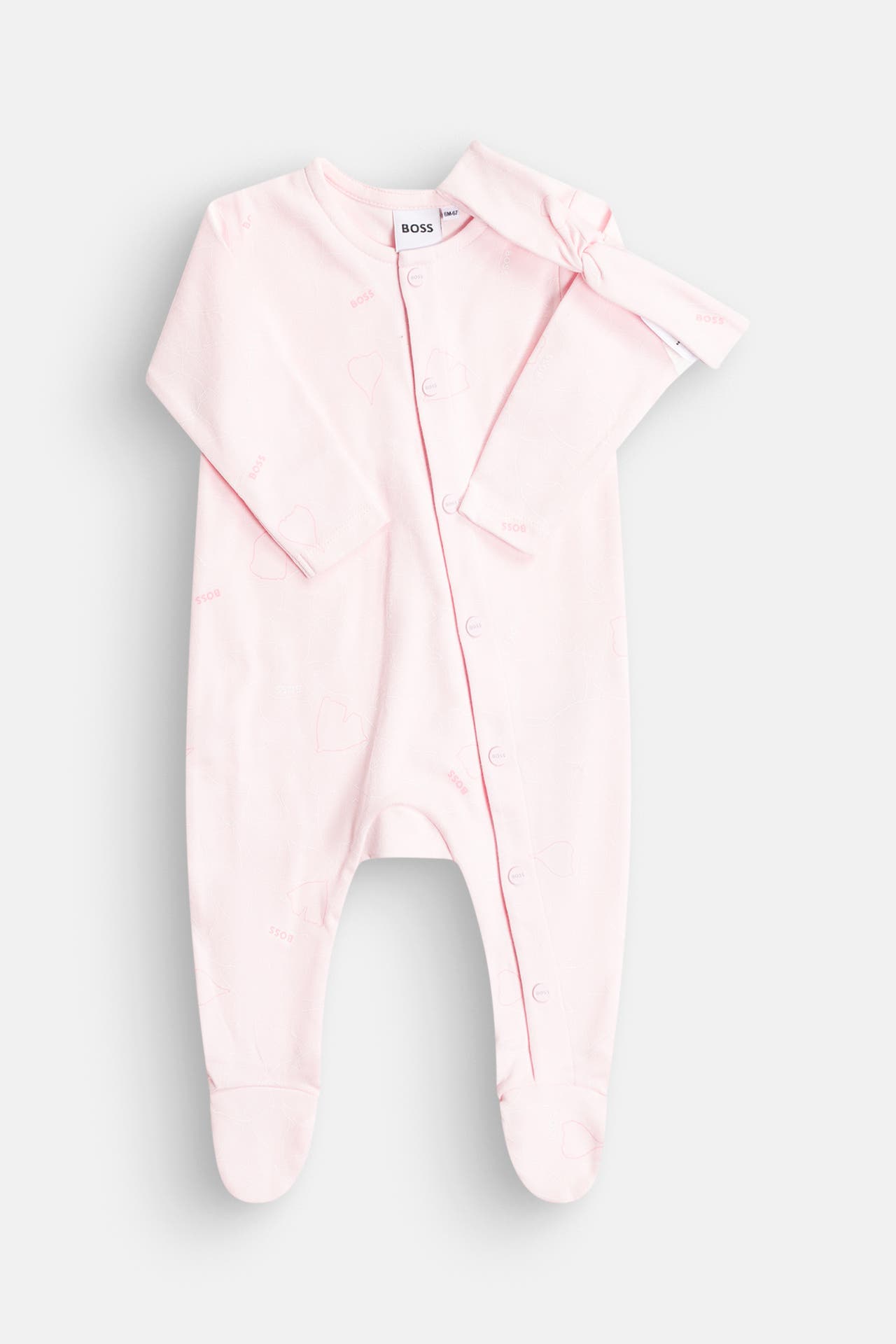BOSS Set: Strampler und Haarband rosa gemustert, Bild 1