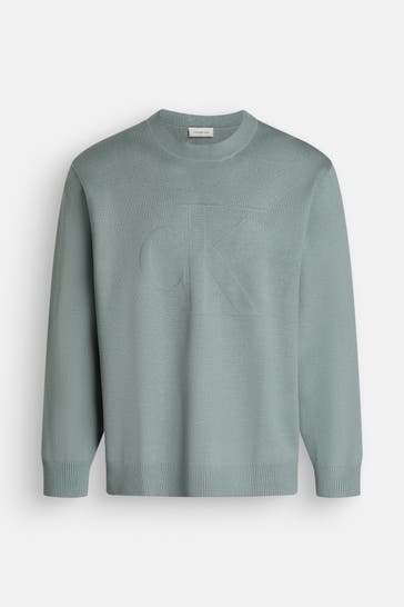 CALVIN KLEIN Strickpullover graugrün