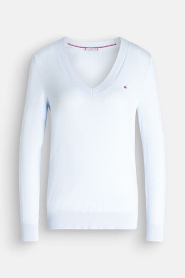 TOMMY HILFIGER - Strickpullover taubenblau