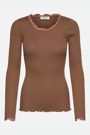 ROSEMUNDE Seidenmix-Longsleeve braun